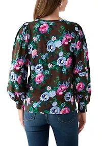 Women's Long Sleeve Pintuck Top