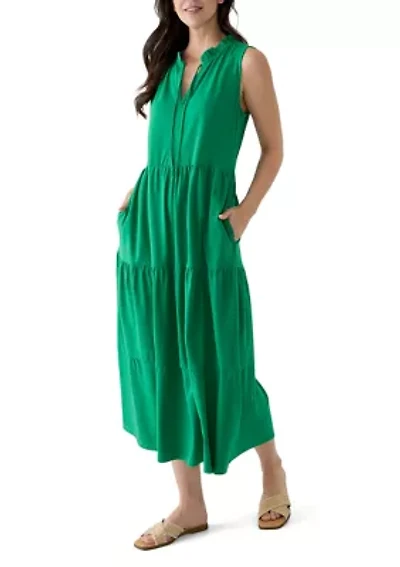 Women's Sleeveless Maxi Peasant Dress