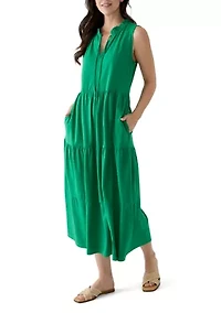 Women's Sleeveless Maxi Peasant Dress