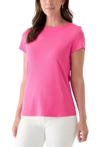 Women's Boat Neck Ribbed T-Shirt