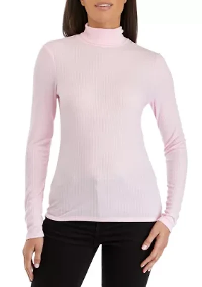 Petite Long Sleeve Ribbed Turtleneck Sweater