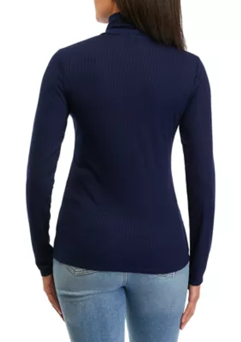 Petite Long Sleeve Ribbed Turtleneck Sweater