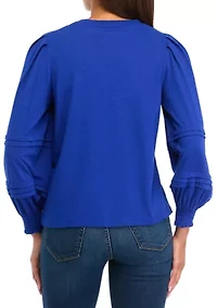 Petite Long Puff Sleeve Top