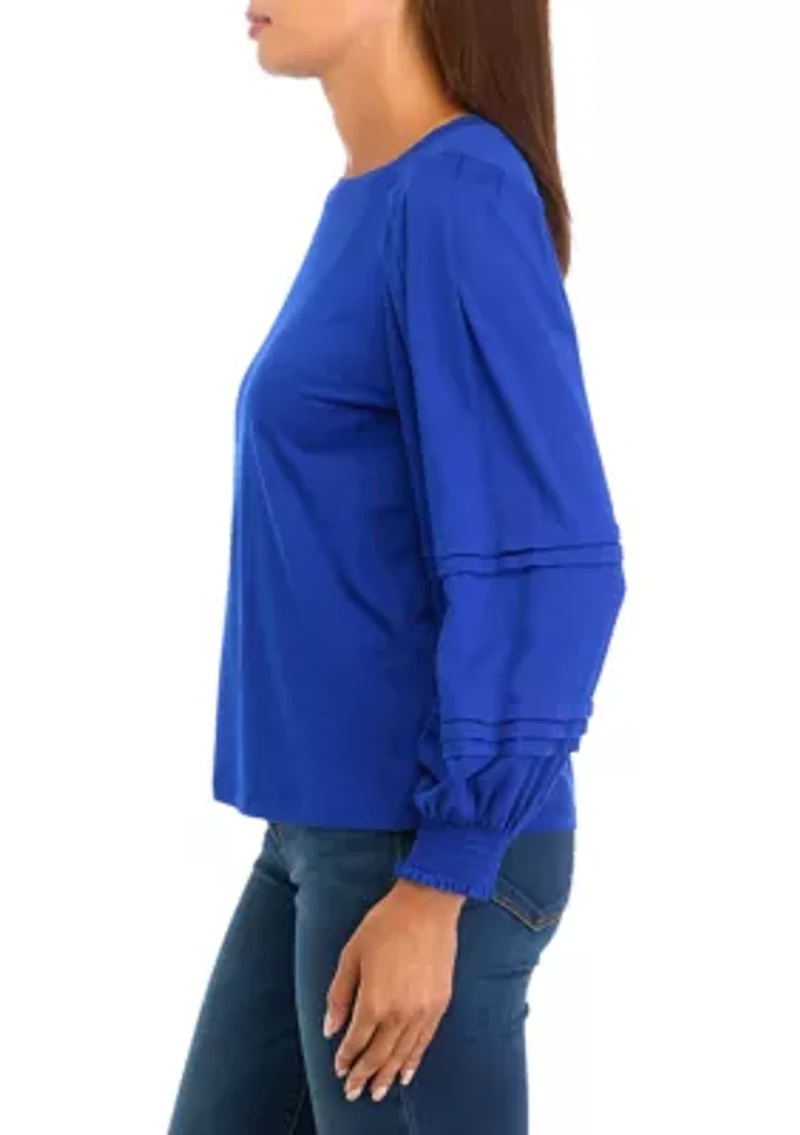 Petite Long Puff Sleeve Top