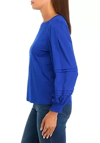 Petite Long Puff Sleeve Top
