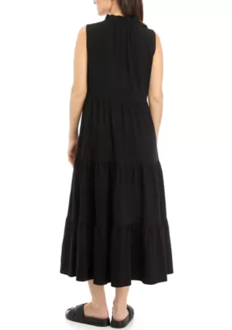 Petite Sleeveless Maxi Peasant Dress