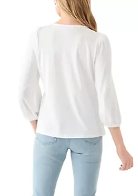 Petite 3/4 Puff Sleeve T-Shirt