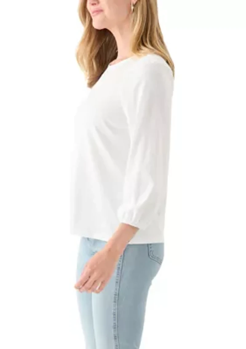 Petite 3/4 Puff Sleeve T-Shirt