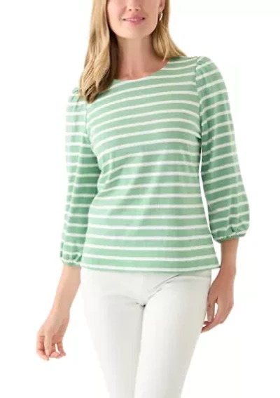Petite 3/4 Puff Sleeve Top
