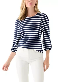 Petite 3/4 Puff Sleeve Top