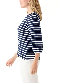 Petite 3/4 Puff Sleeve Top