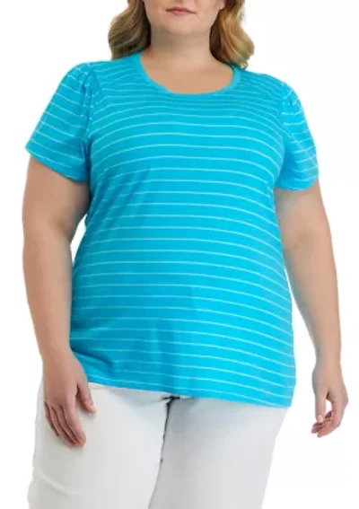 Plus Puff Sleeve Basic T-Shirt