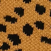 Plus Long Sleeve Animal Print Jacquard Crew Neck Sweater