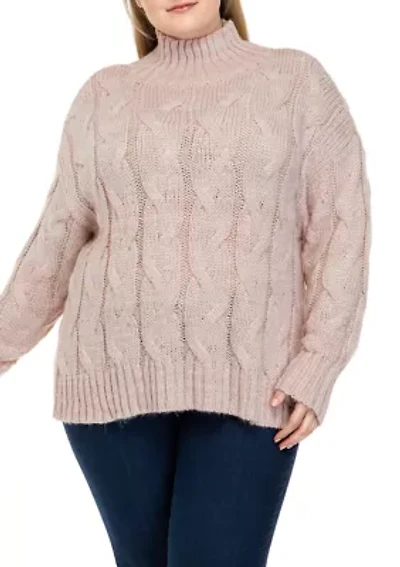 Plus Cable Cowl Neck Sweater