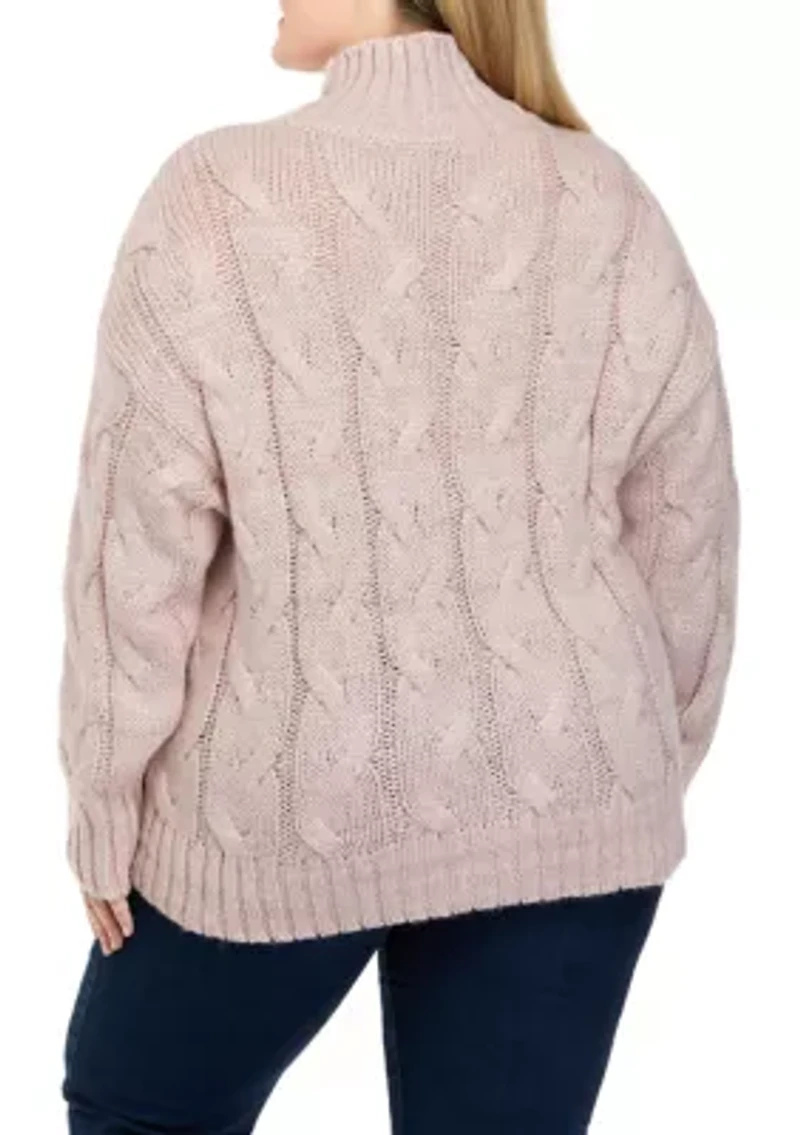 Plus Cable Cowl Neck Sweater