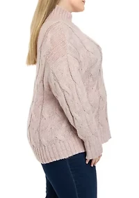 Plus Cable Cowl Neck Sweater