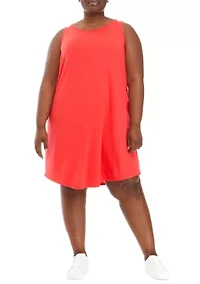 Plus Sleeveless Round Hem Dress