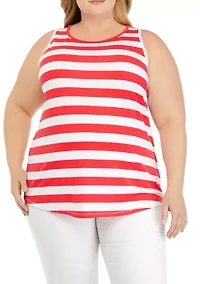 Plus Sleeveless Round Hem Tank