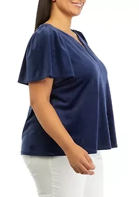 Plus Flutter Sleeve Top