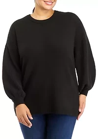 Plus Long Sleeve Solid Sweater