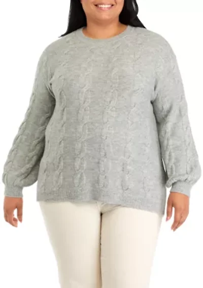 Plus Cable Crew Neck Sweater
