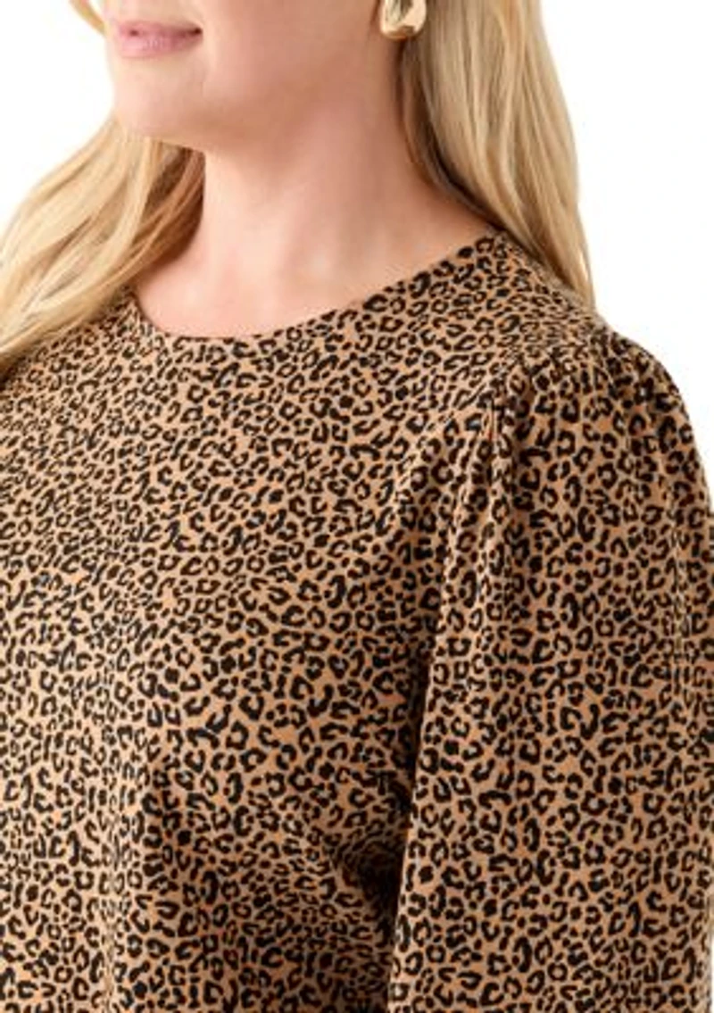 Plus Printed Blouson Sleeve Top