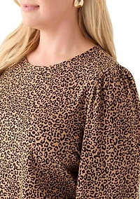 Plus Printed Blouson Sleeve Top