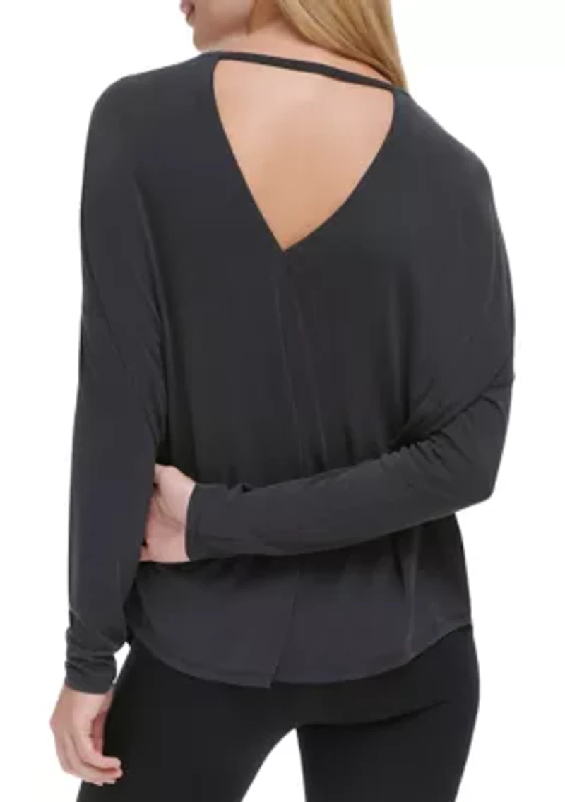 Oversized Long Sleeve Top with Open Back