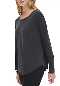 Oversized Long Sleeve Top with Open Back
