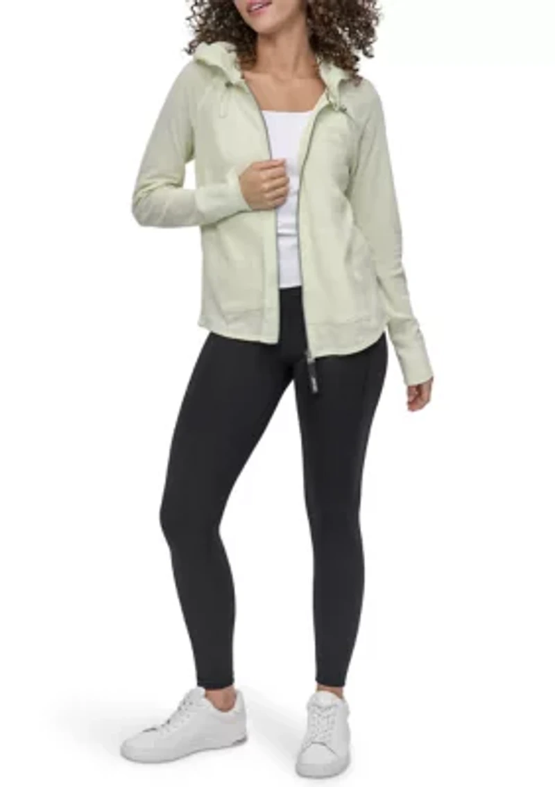 Women's Full Zip Mini Waffle Hoodie with Pockets