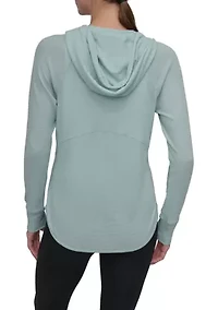 Women's Full Zip Mini Waffle Hoodie with Pockets