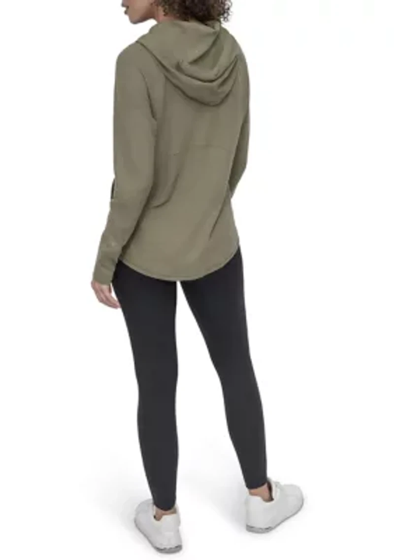 Women's Full Zip Mini Waffle Hoodie with Pockets