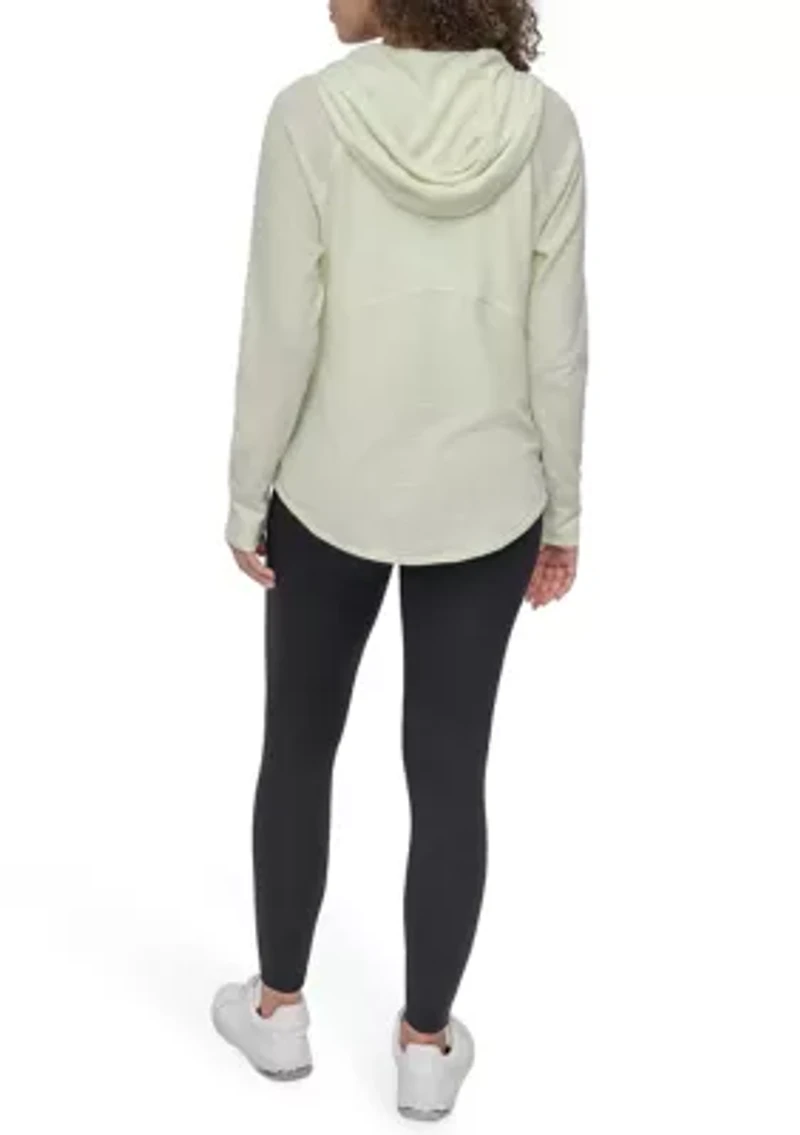 Women's Full Zip Mini Waffle Hoodie with Pockets