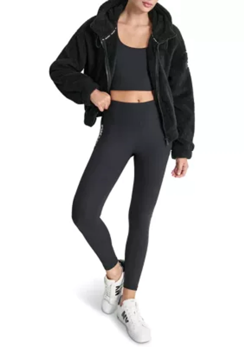 Women's Sherpa Full Zip Hooded Jacket with Pockets