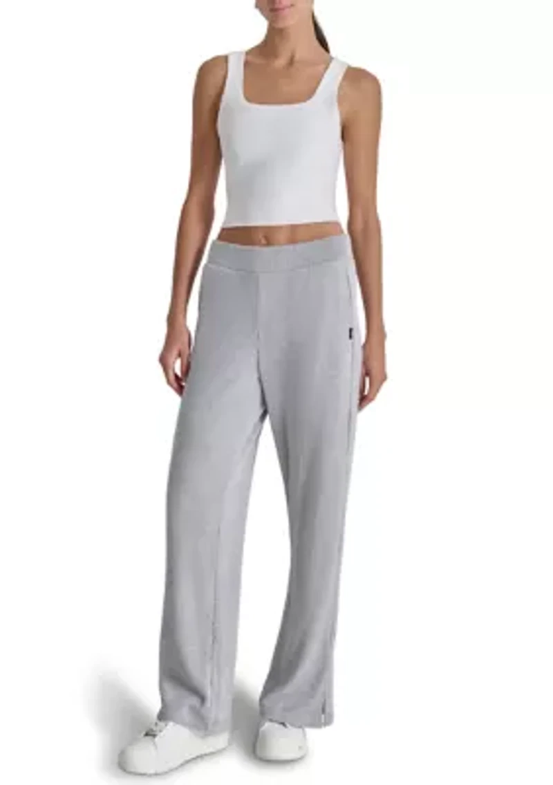 Brushed Rib Knit Relaxed Pants