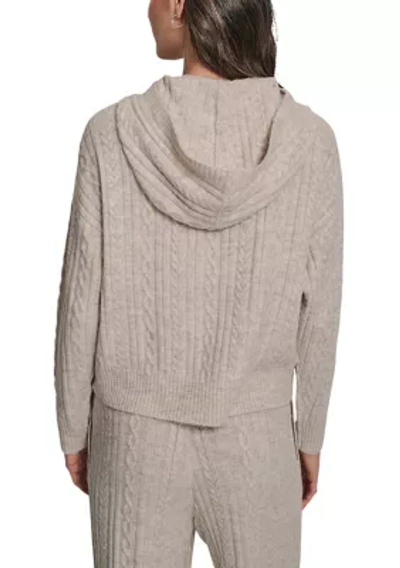 Women's Cozy Cable Sweater Hoodie
