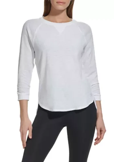 Women's 3/4 Sleeve Mini Waffle T-Shirt