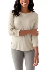 Women's 3/4 Sleeve Mini Waffle T-Shirt