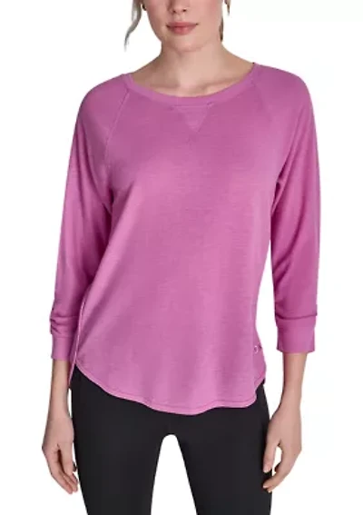 Women's 3/4 Sleeve Mini Waffle T-Shirt