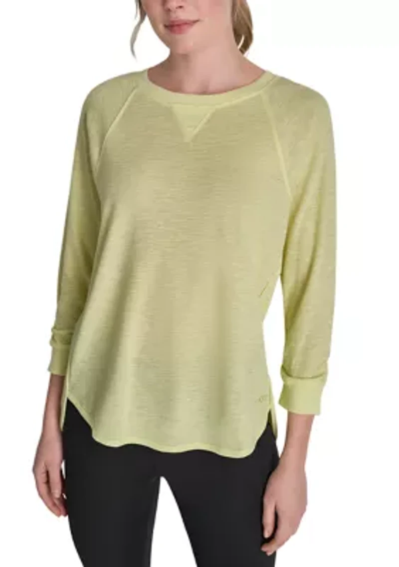 Women's 3/4 Sleeve Mini Waffle T-Shirt