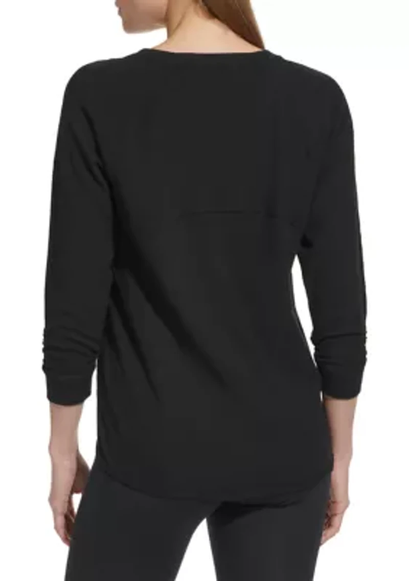 Women's 3/4 Sleeve Mini Waffle T-Shirt