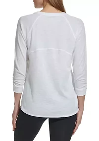 Women's 3/4 Sleeve Mini Waffle T-Shirt