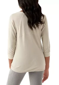 Women's 3/4 Sleeve Mini Waffle T-Shirt