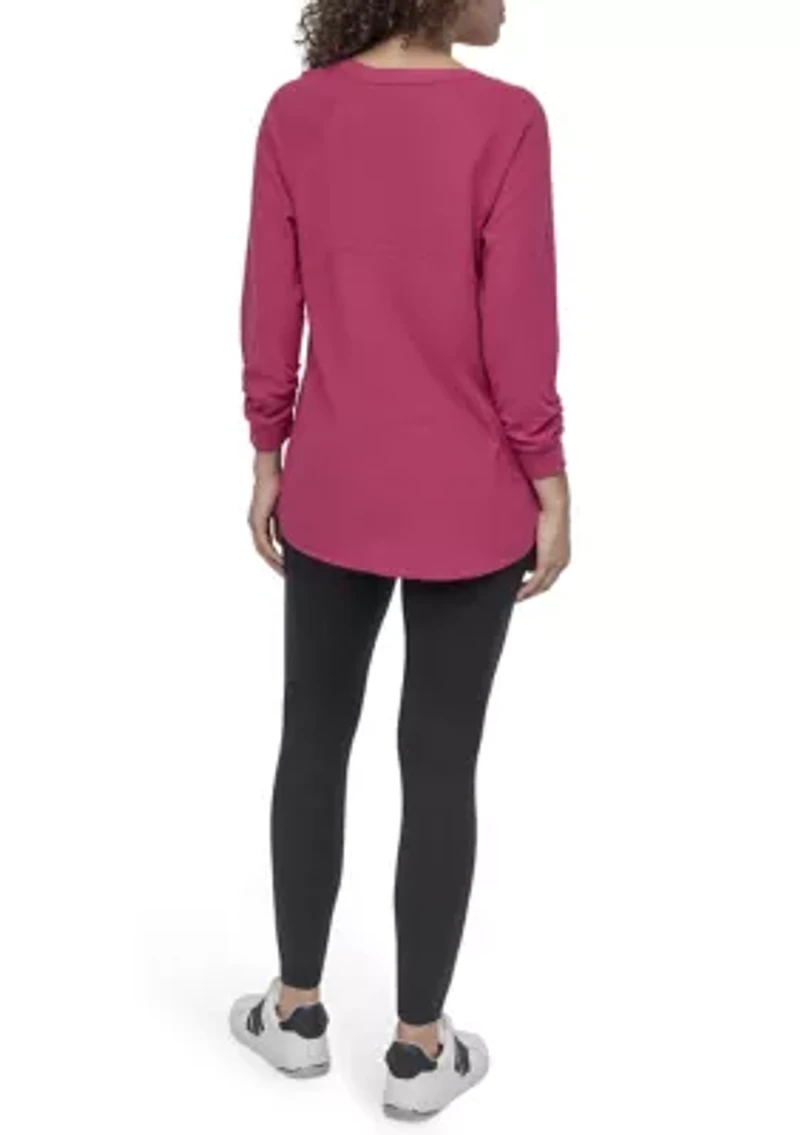 Women's 3/4 Sleeve Mini Waffle T-Shirt