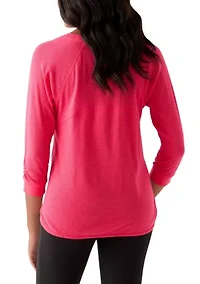 Women's 3/4 Sleeve Mini Waffle T-Shirt