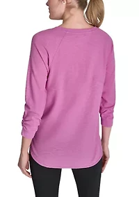 Women's 3/4 Sleeve Mini Waffle T-Shirt