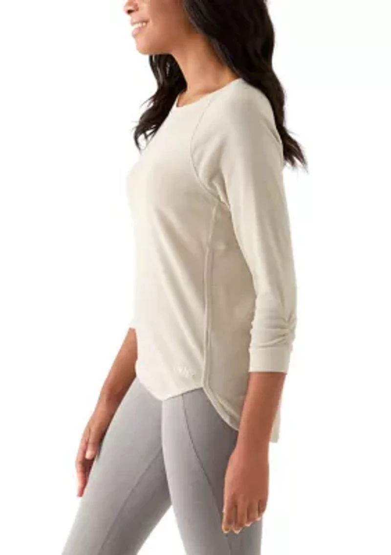Women's 3/4 Sleeve Mini Waffle T-Shirt