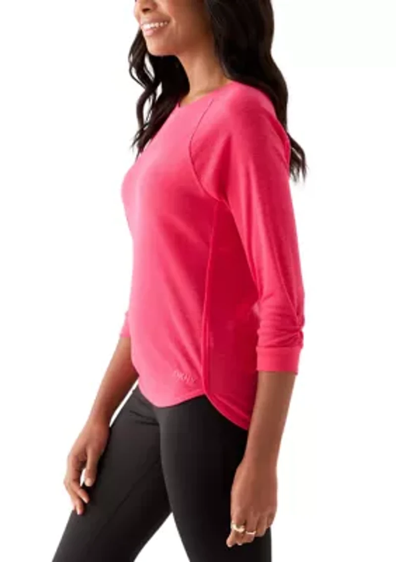 Women's 3/4 Sleeve Mini Waffle T-Shirt