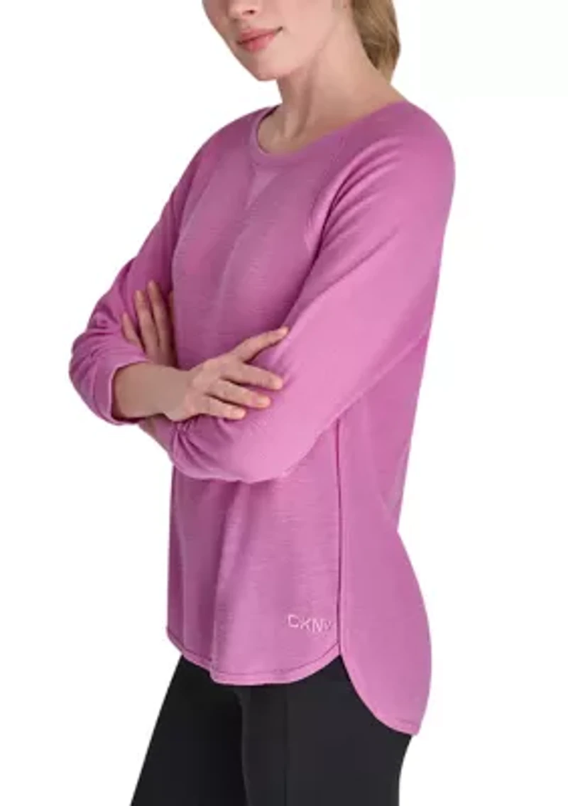 Women's 3/4 Sleeve Mini Waffle T-Shirt