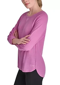 Women's 3/4 Sleeve Mini Waffle T-Shirt